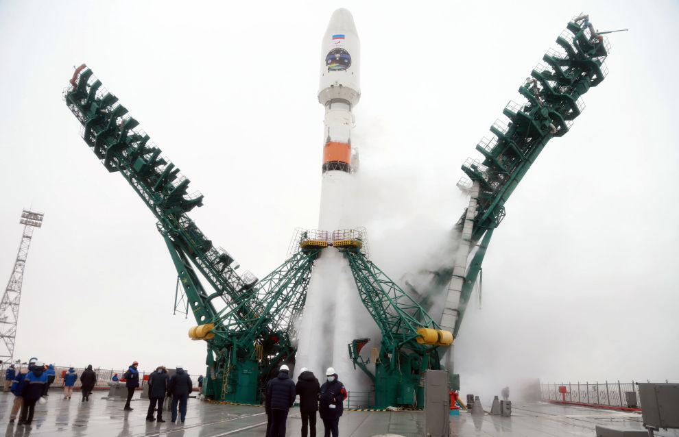 Preparing to launch the Soyuz-2.1B rocket with the Arktika-M spacecraft from the Baikonur Cosmodrome