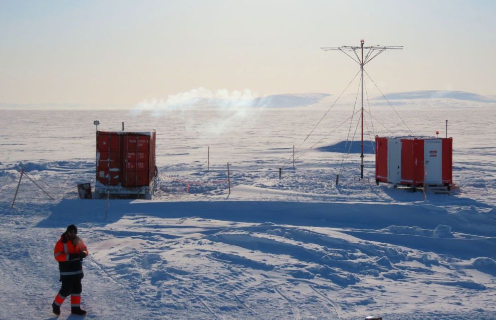 The airfield at the Cape Baranov Ice Base on Severnaya Zemlya