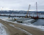 Lavna universal seaport construction site on the western coast of Kola Bay in the Murmansk Region.