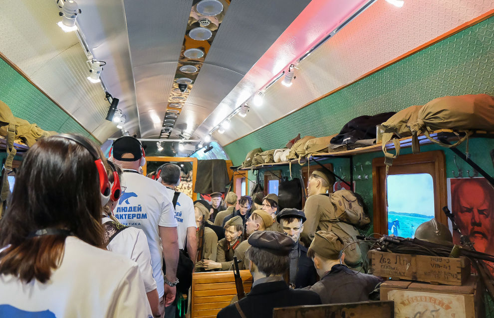 Victory Train touring display in Murmansk 