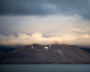 A picture shows a view of an island from a helicopter near the Svalbard archipelago, Norway