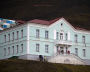 A view shows the building of the local history museum in the settlement of Barentsburg on the Svalbard archipelago