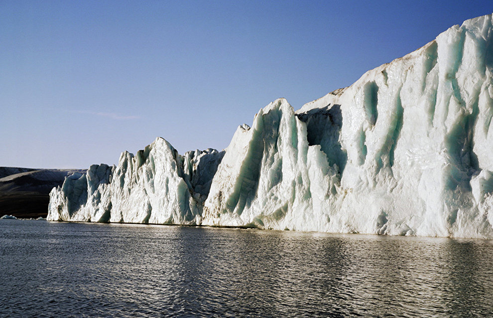 The glacier’s wall is to produce an iceberg in several days