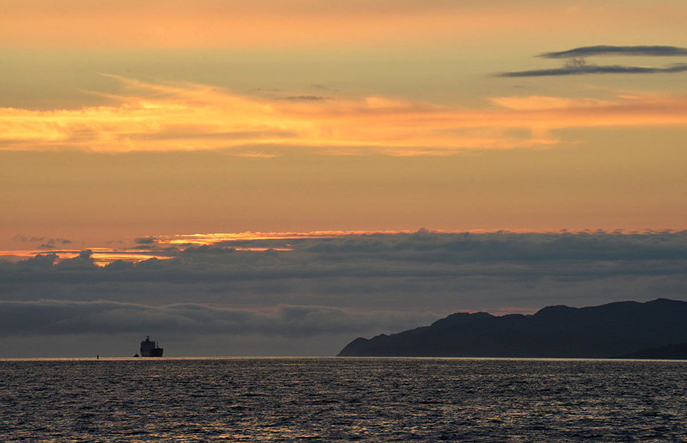 Arctic-2015 expedition aboard the Kartesh research vessel leaves base. Kola Bay