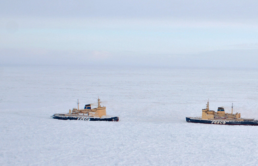 Emergencies Ministry: Vessels stuck in ice near Chukotka Peninsula have food and fuel reserves