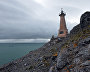 Lighthouse in Cape Dezhnev, the easternmost point of the Chukotka Peninsula (the easternmost point of continental Russia)