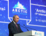 President of Russia Vladimir Putin speaks at the plenary session of The Arctic: Territory of Dialogue 5th International Arctic Forum in St Petersburg