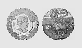 A coin released to commemorate the 175th anniversary of Franklin's lost expedition