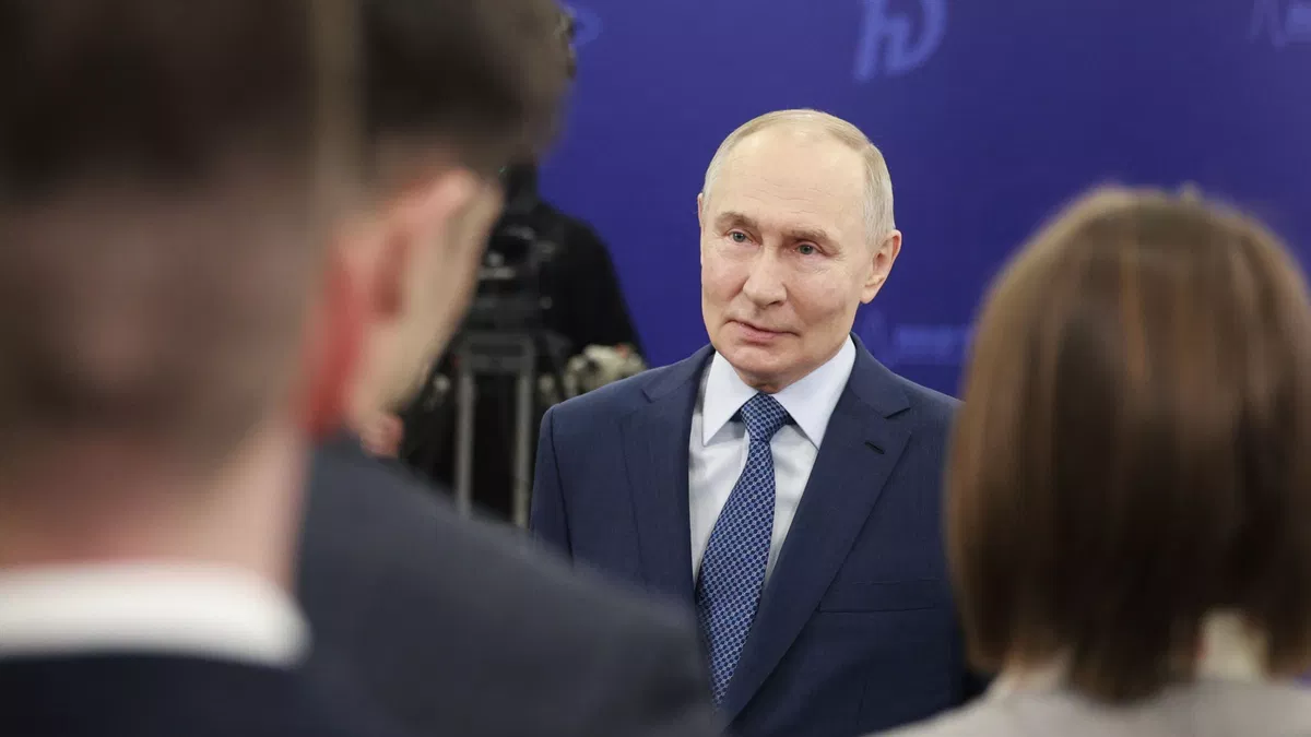 Ruský prezident Vladimir Putin počas stretnutia so študentmi Moskovského fyzikálneho a technického inštitútu