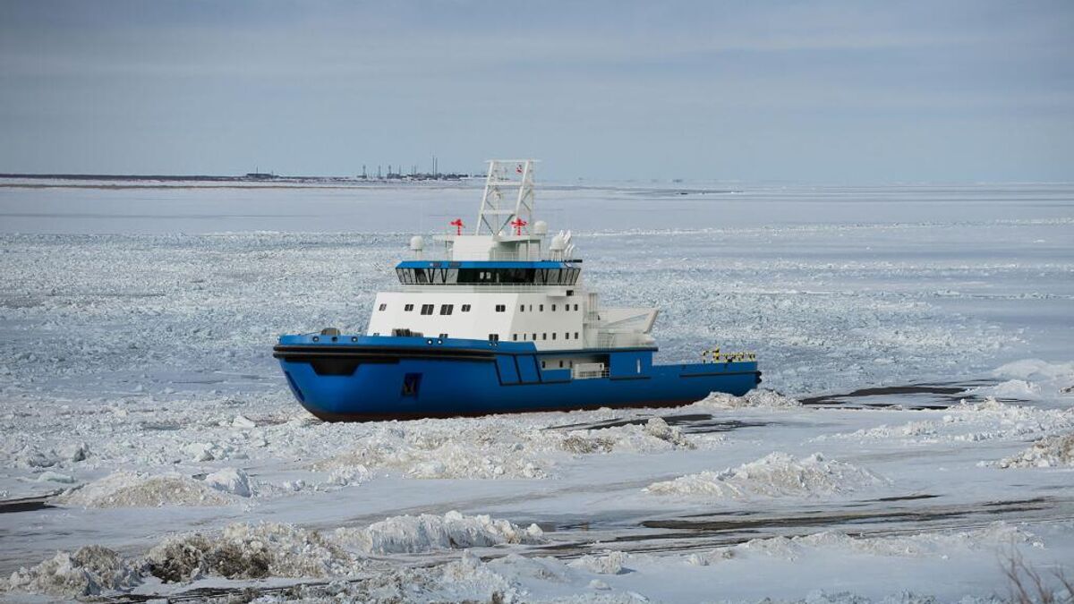 Модель нового судна ледового класса Icebreaker 7 