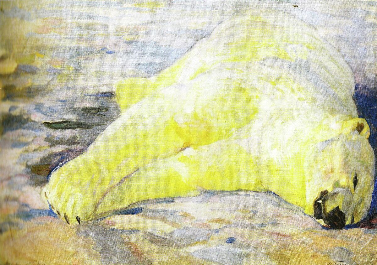 Н. В. Пинегин. Убитый белый медведь, Новая Земля. 1912—1914