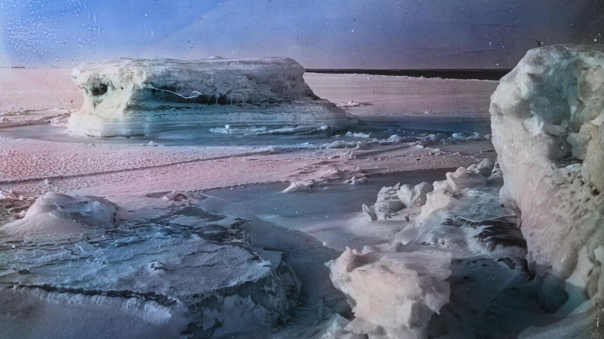 Николай Васильевич Пинегин. Морской лёд в апреле. Бухта Фоки, архиеплаг новая Земля. Весна 1913 года. Из фондов Северного морского музея