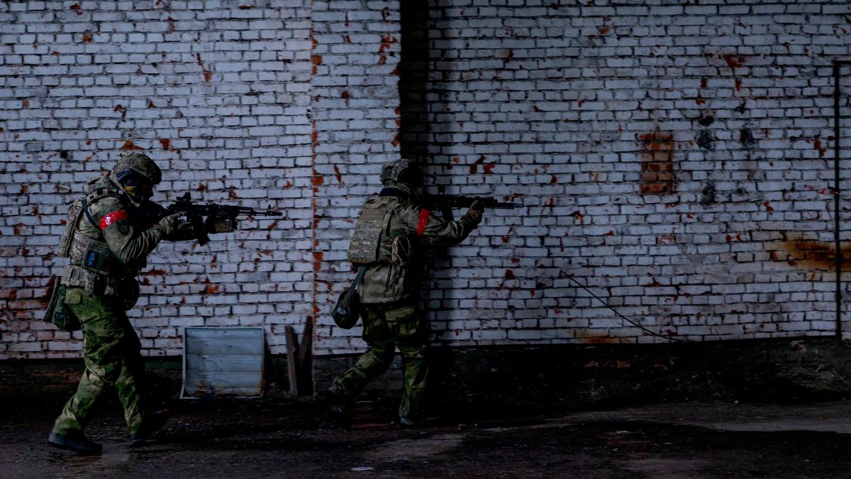 Бойцы во время проведения учений