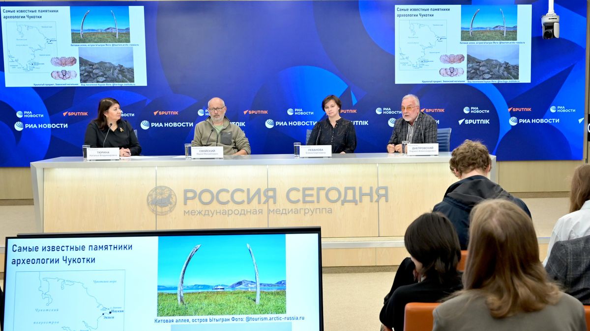 Участники пресс-конференции Наскальное искусство Чукотки: цифровая эпоха археологических исследований 